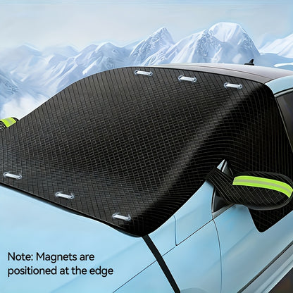 Magnetic Universal Car Sunshade - Heat-Insulating, Uv-Blocking, Snow-Proof, Wind-Proof, And Leaf-Proof Three-Window Extendable Sunshade for Suvs And Sedans - Protective Car Cover