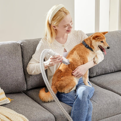 Pet Grooming Vacuum Cleaner with Cordless Clipper – 5-in-1 Grooming Kit for Dogs & Cats, 3 Suction Modes, Low-Noise, 5 Grooming Tools, Hair Clipper & Vacuum All-in-One