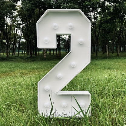 Giant LED Number Light 28.7 Inch Warm White – Illuminated Number Balloon Frame for Birthday Anniversary Graduation Party, PS Foam Board Digit Stand Photo Backdrop Decoration