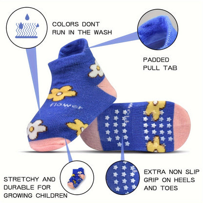 Toddler Non-Slip Walking Socks - 12-Pair Pack