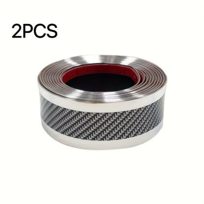 Car Door Guard Scratch Protector 2pcs Carbon Fiber Design - Anti-Scratch Strip for Rearview Mirror & Bumper, Universal Fit in Blue Red Gray
