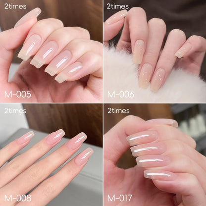 Nude Pink Gel Nail Polish Set 4 Colors High Saturation Opaque Full Coverage - Long Lasting LED UV Cured Salon Quality Frame Bottle Nail Gel Kit for Home & Salon DIY Manicure Women Nail-Safe Formula