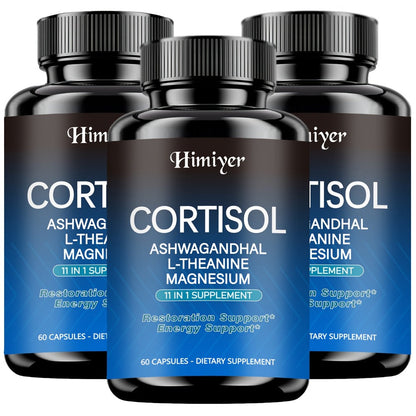 Cortisol Balance Supplement 60 Capsules 11-in-1 Hormone Balancing Stress Relief with Ashwagandha Rhodiola Rosea Theanine Magnesium for Women