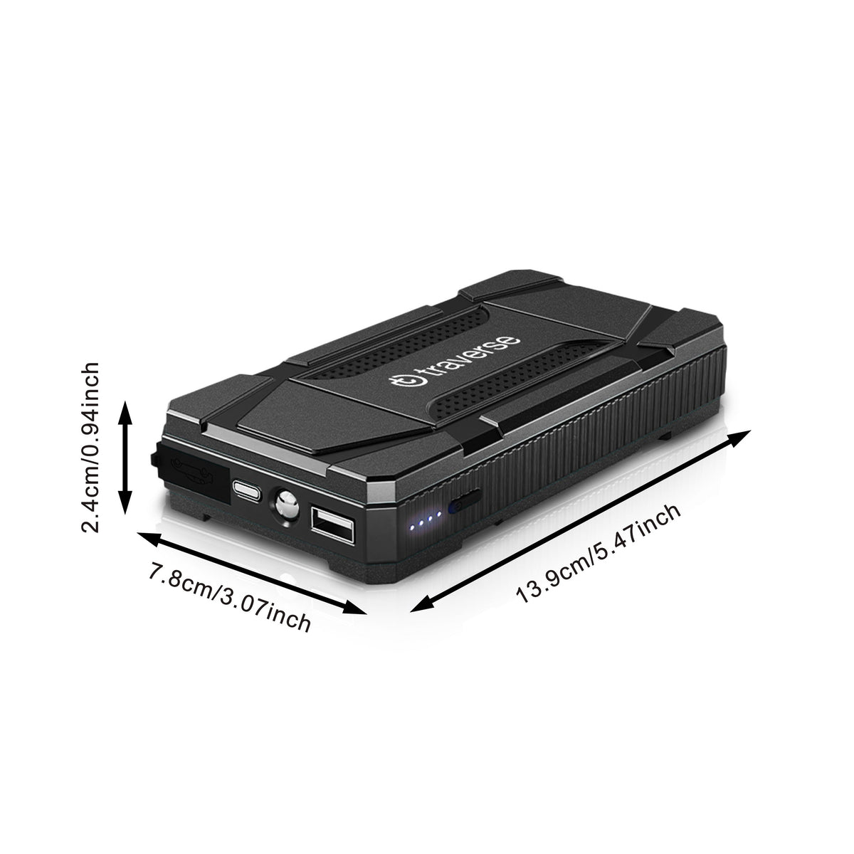 12V Portable Car Jump Starter 800/1000/2000A Peak Battery Booster Jump Box for Car Battery, for 1.59gal Gas & 1.06gal Diesel Cars with Smart Jumper to Prevent Overload Fire, USB Charge Ports & LED Flashlight, 6400mAh Power Bank, Gifts for Driver