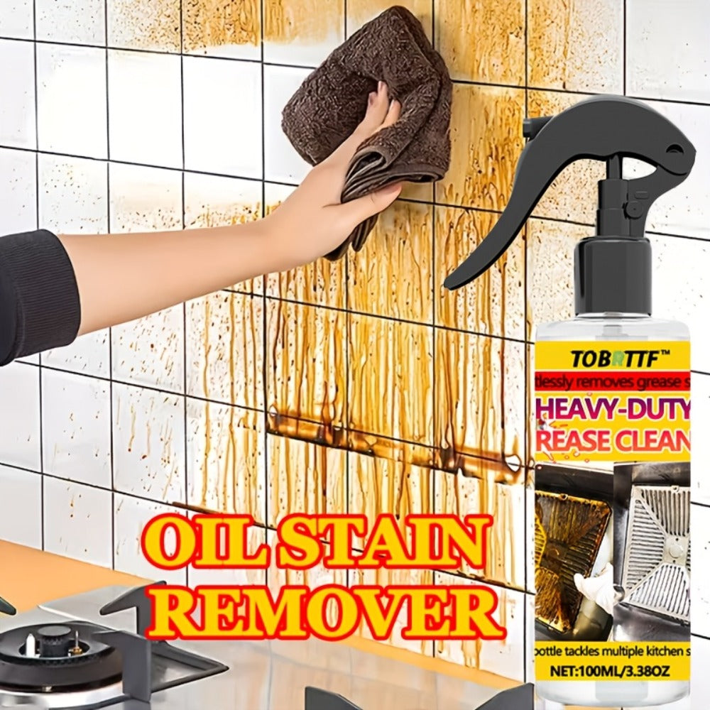 Kitchen Grease Remover Spray 3.38oz Powerful Degreaser - Fog-Free Spray for Range Hoods Stovetops Cookware Ovens, Removes Stubborn Grease Stains & Tough Grime, Easy-Use Stove Cleaner for Home & Professional Chefs