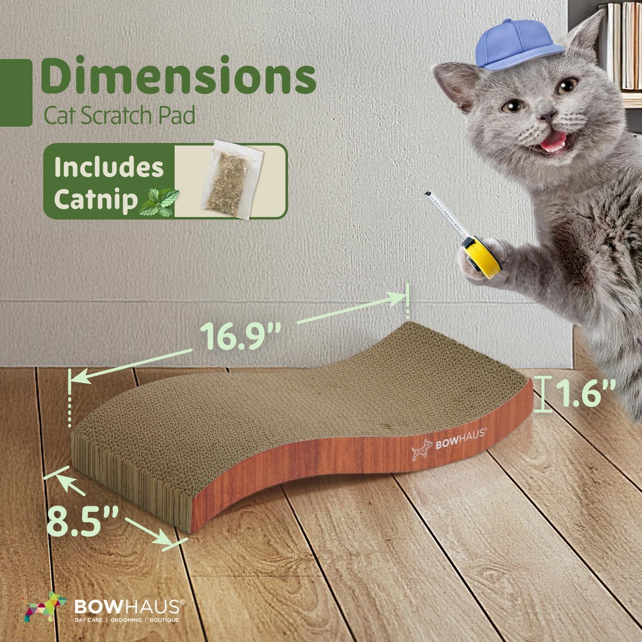 Cat Scratcher Lounger Reversible - Large Cardboard Cat Scratching Pad & Board for Indoor Cats, 5-Layer Durable Construction, Double-Sided Scratch Surface, Furniture Protector, Basic 8pcs & Curved 1pc