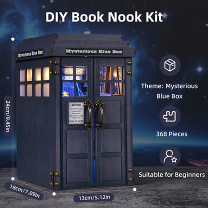 Magic Box Book Nook Kit DIY – 3D Wooden Miniature Dollhouse Bookshelf Insert, Mysterious Fantasy Scene Craft for Adults & Teens, Unique Bookend Home Decor, Valentine's Day Halloween Christmas Birthday Gift
