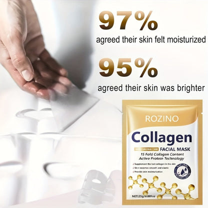 Bio-Collagen Powerful Moisturizing Face Mask Set 20pcs | Deep Hydration Anti-Aging Skincare for Dry Dull Sagging Skin | Facial Masks for Men and Women