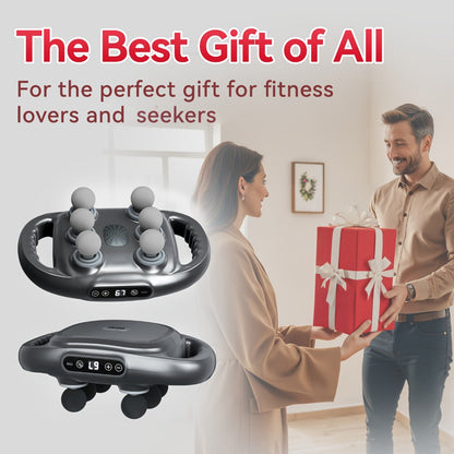 Tapping Massage Gun with 6 Interchangeable Heads – USB Rechargeable Handheld Deep Tissue Vibration Massager for Back, Neck, Shoulders, Legs & Full Body Muscle Relaxation, Professional Home Massager