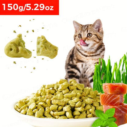 Catnip Cat Treats 150g – Catnip Cookie & Catgrass Molar Stick, Dried Fish Snack for Cats, Teeth Cleaning Dental Chew, Hairball Control Nutrition Fattening Cat Snack