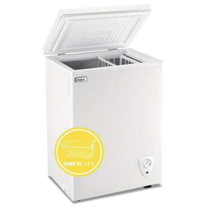 Chest Freezer, Compact Mini Deep Freezer with 7-Level Temperature Control (-11.2°F to 50°F), Low Noise R600a Compressor, Removable Basket – 3.8 Cu Ft Upright Freezer for Dorm, Apartment, Garage & Home Kitchen