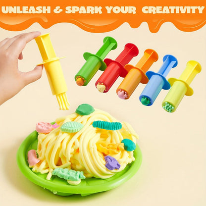 44-Piece Kids Clay Tools Set with Molds, Rolling Pins & Cutters – Non-Toxic Dough Accessories for Toddlers & Preschoolers, Easy-Grip Handles, Party Favor, Birthday Christmas Gift