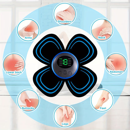 EMS Muscle Stimulator Massager Patch – Full Body Electric Massage Device with 8 Modes & 19 Intensity Levels for Shoulder, Arm, Leg, Waist & Cervical Spine Pain Relief