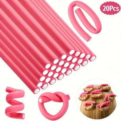 Flexible Foam Curl Formers 50pcs Heatless Curling Rods – Bendable Twist Hair Rollers for DIY Soft Waves & Spiral Curls, Short & Long Hair, No Heat Overnight Curlers for Women