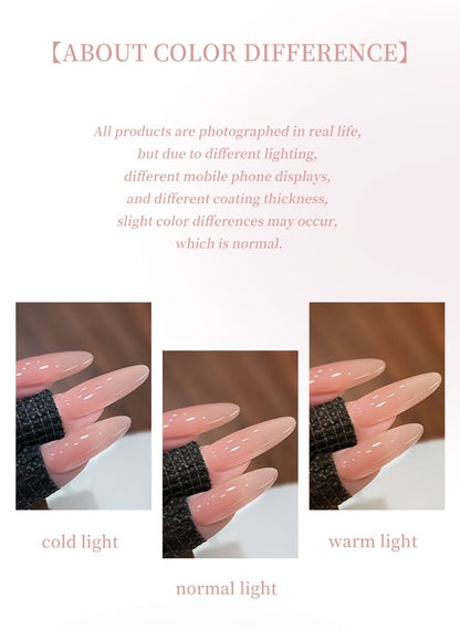 Jelly Gel Nail Polish Set 6 Colors Glass Nail Look Translucent Buildable Coverage 0.51oz Each - Semi-Permanent Soak-Off UV LED High-Gloss Salon Finish Nail Art Kit for Women Shades M14 M16 M17 M18 M19 M20