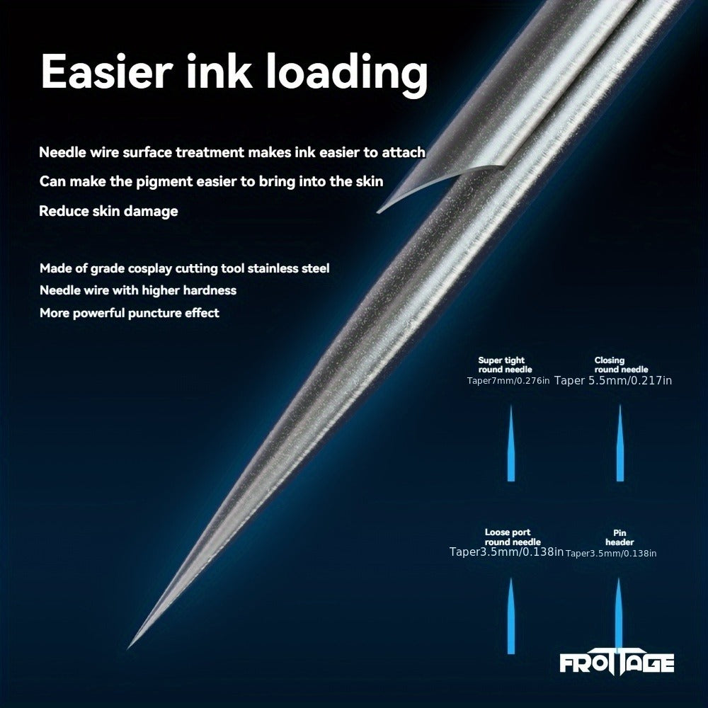 Tattoo Needle Cartridge Set 26 Sizes Integrated High Transparency Tips Round Liner Shader Curved Magnum M1 RL RS CM Disposable for Professional Artists & Beginners