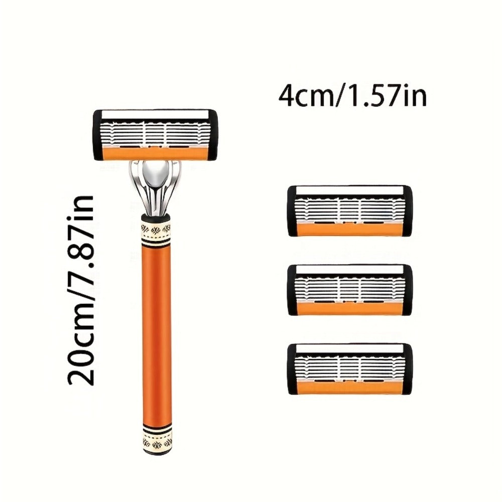 Double Edge Safety Razor Set for Men with 2 Handles & Stainless Steel Replacement Blades — Barber-Quality Close Shave Manual Shaving Kit, Reusable Eco-Friendly Razor, 24/36/54/72 Blade Options