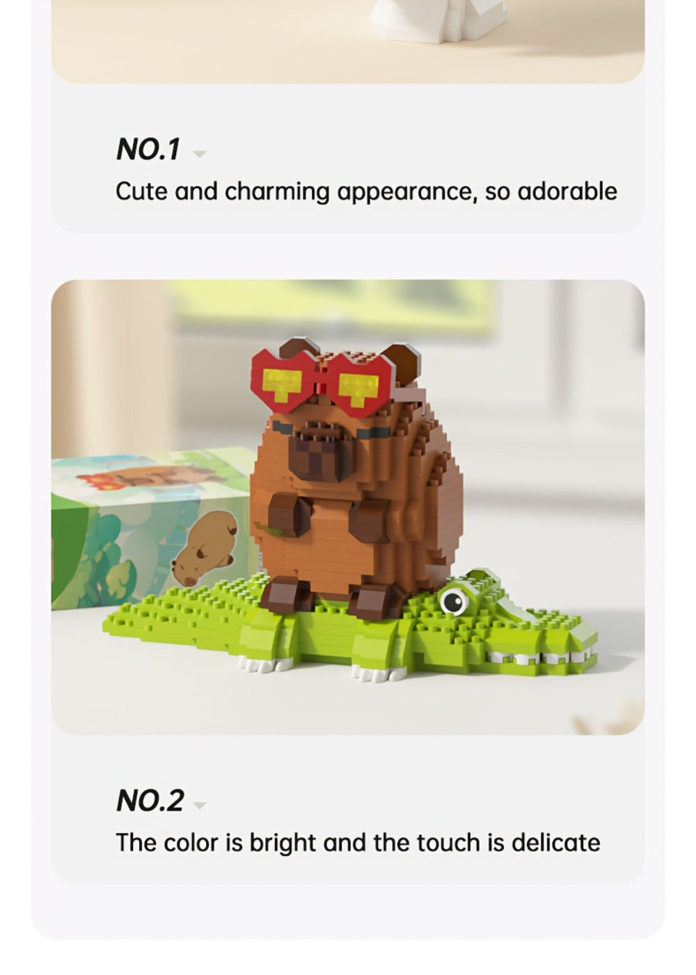 Capybara Micro Brick Building Set 562pcs Collector Edition – Miniature DIY Assembly Desk Decor Stress Relief Toy for Kids Teens Adults Capybara Lover Gift Birthday Easter Christmas Multiple Scenes