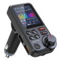 Car FM-BT 5.3 Transmitter with Enhanced Microphone, Wireless Car Adapter, 1.8" Color Screen, Hands-Free Calling, QC3.0 Fast Charging, Supports 64GB USB Drive & 64GB TF Card, And Bass/Treble Music Player.