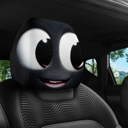 Cute Cartoon Car Seat Covers 2pcs – Universal Fit Soft Polyester Knit Seat Protectors for Women & Girls, Stylish Interior Accessories, Durable Vehicle Seat Protection with Playful Character Design