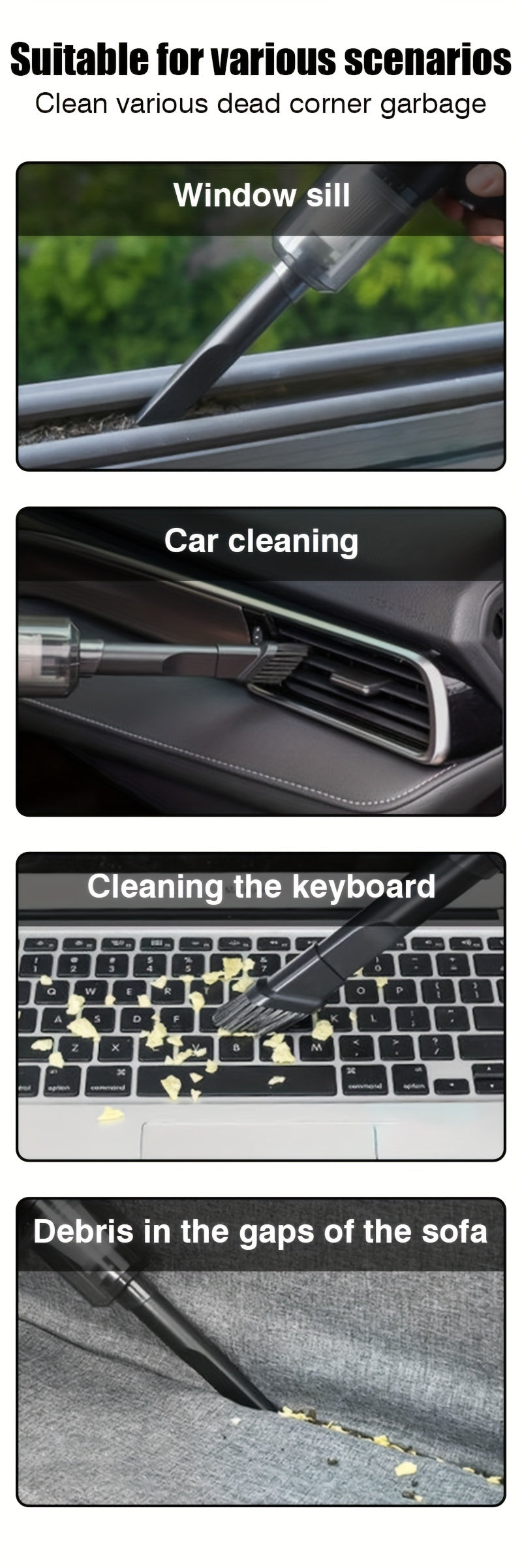 Multifunctional Wireless Charging Mini Vacuum Cleaner, Large Suction Power, Wireless Power Supply, Suitable for Computer Cleaning, Household Cleaning, Car Cleaning, Valentine'S Day And New Year'S Gift, July 4Th Gifts