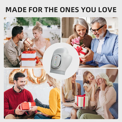 Hand Massager with Heat & Air Pressure – 3D Shiatsu Kneading 6 Modes Rechargeable Portable Hand Massager for Arthritis Pain Relief, Ideal for Office Workers Seniors & Gamers, Finger & Palm Massager