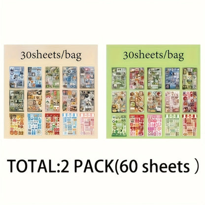 Journaling Sticker Book Ancient Chinese Aesthetic – Millennium Dream Series 2-Book Set, Woven Hazy Poems & Sea Sound Decorative Stickers for Scrapbooking Planner Bullet Journal Gift