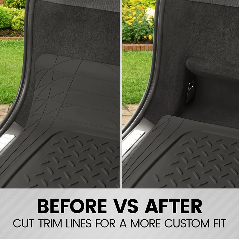 Thick Anti Slip All-weather Cargo Mat for the Trunk, with a  Design-Suitable for Small Cars/ SUVs/ Vans, Pickup Trucks, Etc.Waterproof, Wear-resistant, Easy to Clean Rubber Carrier Protective Pad