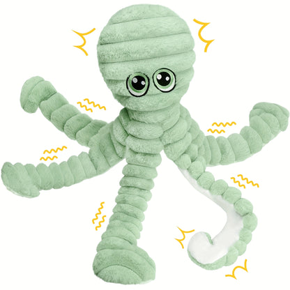 Squeaky Octopus Dog Toy - Soft Plush Chew Toy with Squeaker & Teeth Cleaning Design for Small Medium Large Dogs, Interactive Stuffed Animal Puppy Toy, Cute Durable Dog Gift - 6 Colors