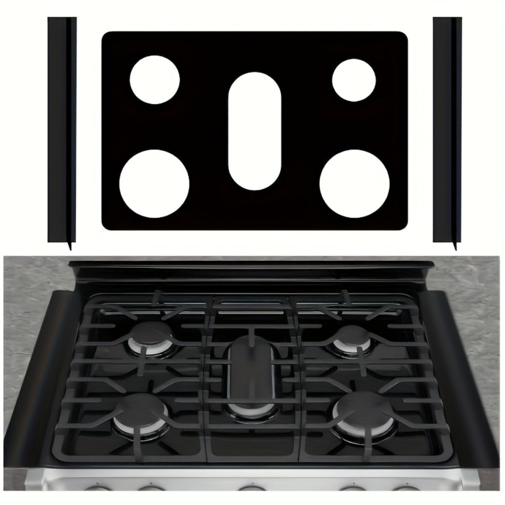 Gas Stove Burner Cover Mat Non-Stick Reusable Washable Stove Top Protector for LG 30-Inch Gas Stove – Oil-Resistant High-Temp Safe, Trimmable 5-Hole Design, Keeps Stove Clean & Scratch-Free