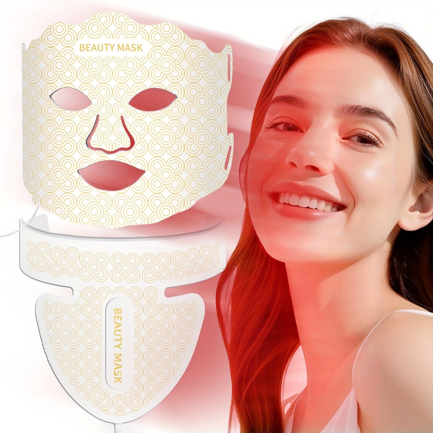 Red Light Therapy Face Mask – 7-in-1 LED Device for Face, Neck & Chest, 95 Beads 650nm & 850nm Dual Wavelength, Flexible Soft Silicone, Remote Control, Anti-Aging Home Spa Beauty Gift for Women