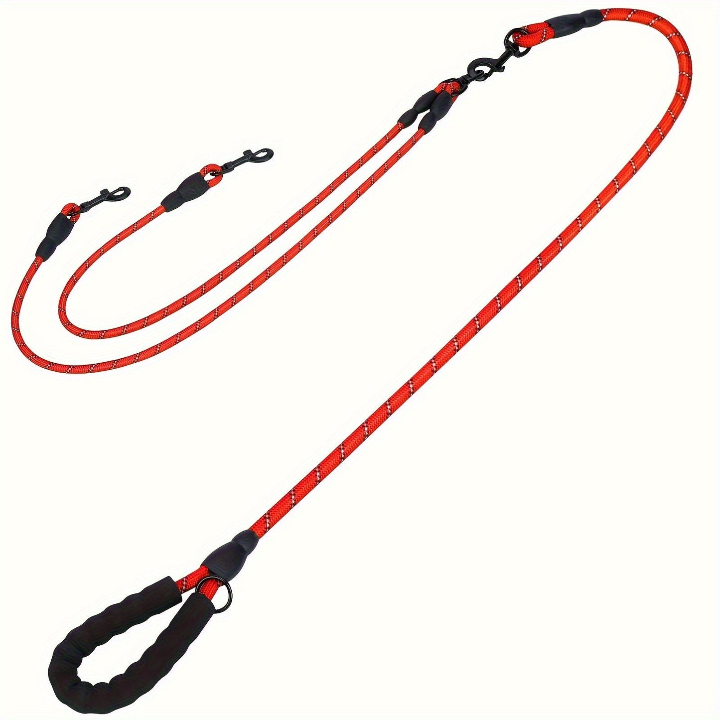 Dual Dog Leash – 360° Tangle-Free Double Dog Walking Leash with Reflective Nylon, Shock-Absorbing & Ergonomic Handle | 78 Inch | 6 Colors
