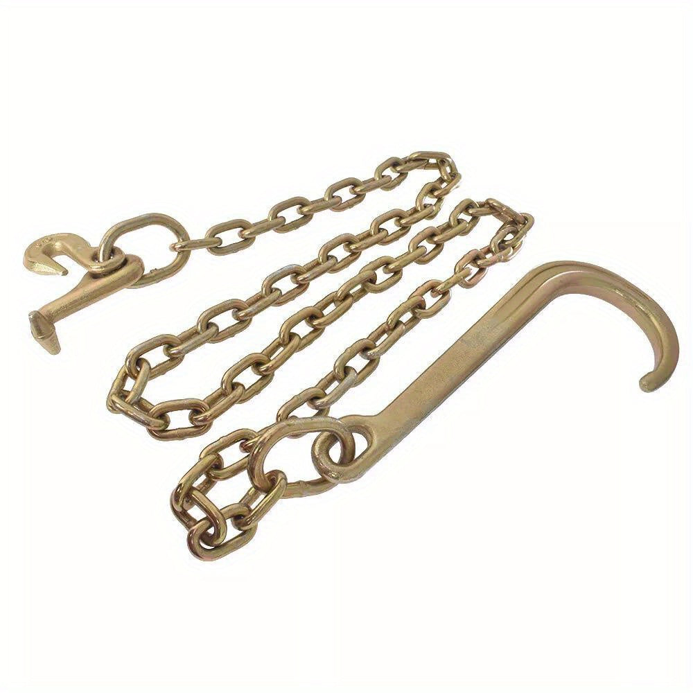 "Say Goodbye to Broken Chains! 5/16X2ft Trailer Chain Set with Lock Hook | 300% More Wear-resistant Than The Original V-chain | Quick Installation In 30 Seconds"