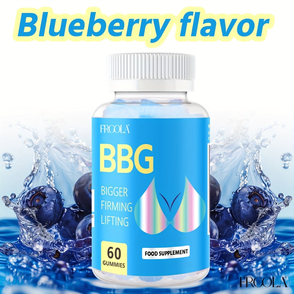Women's BBL & BBG Herbal Gummies – Bum & Chest Enhancement Support Supplement for Women, Strawberry Flavor, 60 Gummies 30-Day Supply