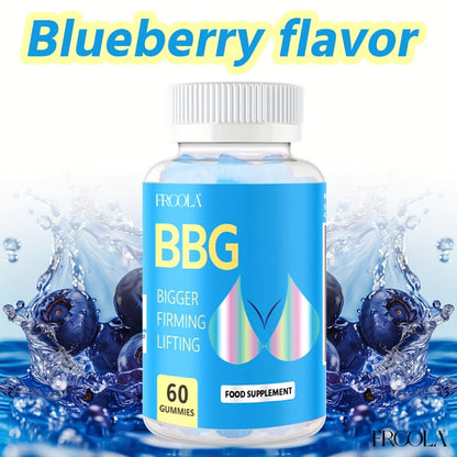 Women's BBL & BBG Herbal Gummies – Bum & Chest Enhancement Support Supplement for Women, Strawberry Flavor, 60 Gummies 30-Day Supply