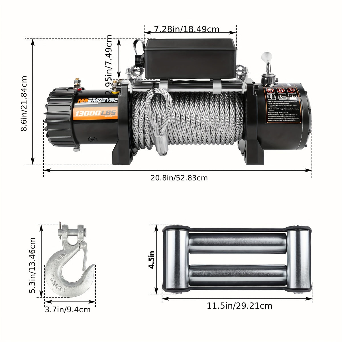14500lb/13000lb/4500lb/3000lb Electric Winch 12V Winch Steel Cable Synthetic Rope 4WD/4X4 Offroad Towing Trucks Trailers Offroad Recovery Robust Construction For SUV Trailer Boat Winch ATV UTV ATV Winch Kit Winch Cover/winch Hitch Receiver To Choose
