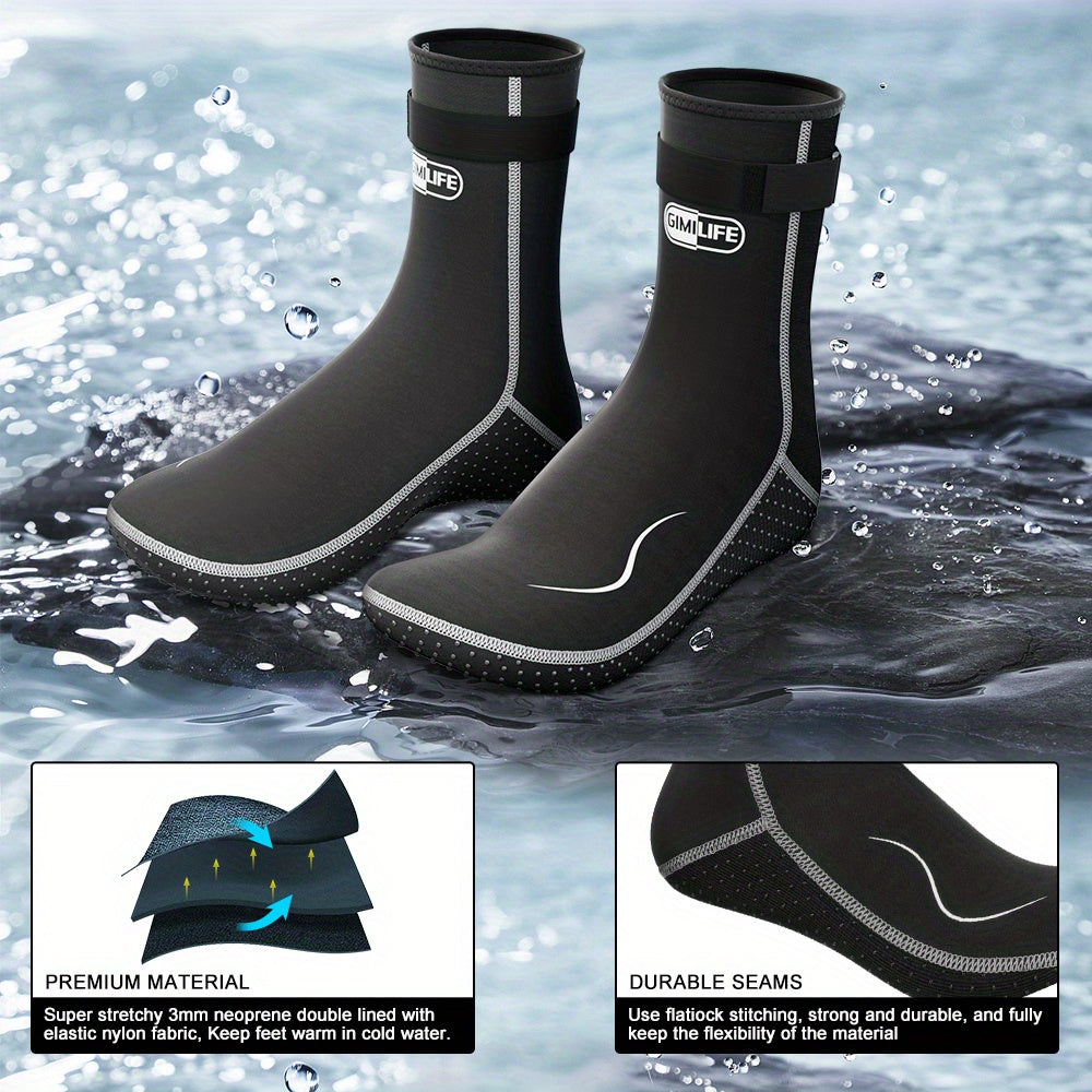 Neoprene Wetsuit Socks 3.5mm – High & Low Cut Water Booties, Non-Slip Anti-Abrasion for Diving Snorkeling Kayaking Beach Volleyball Surfing, S-XXL