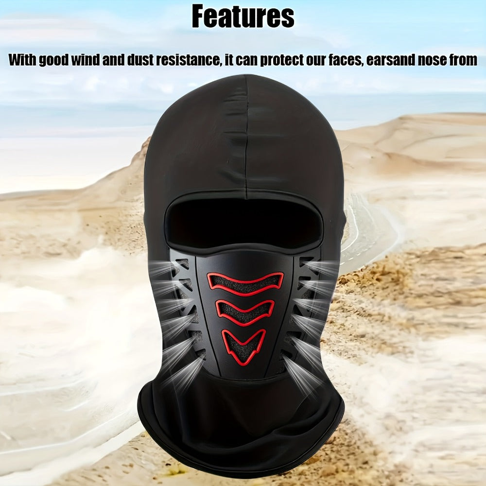 Motorcycle Full Face Mask Winter Thermal – Windproof Anti-Dust Neck Cover, Breathable Air Vents, Cold Weather Balaclava for Men, Snug Fit, Glasses-Compatible Riding Face Mask