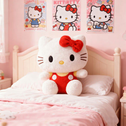 Hello Kitty KT Cat Stuffed Animal 3 Colors – Sanrio Kawaii Plush Doll in Red Pink Blue Soft Collectible Toy, Birthday Valentine Christmas Gift for Girls Teens Hello Kitty Fans