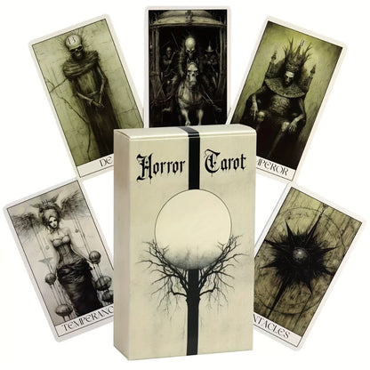 Horror Tarot Cards Deck – Mystical Dark Tarot Card Set for Divination, Power Exploration & Intuition Reading | Gothic Board Game Accessory Halloween Christmas Birthday Gift for Adults & Teens