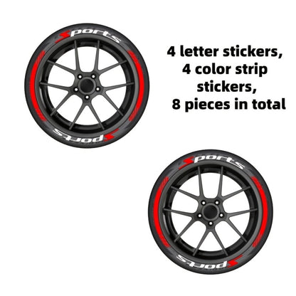 Tire Letter Stickers – Sport Racing PVC Tire Decals for Car & Motorcycle, Self-Adhesive Raised Letter Stickers, Cool Car Modification Decoration (Pack of 8)
