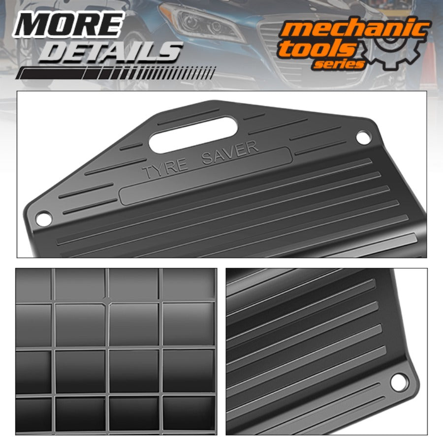 Set of 4 Premium Tire Saver Ramps - Anti-Slip Hard Plastic Design for Flat Spot and Flat Tire Prevention, Easy-to-Carry Tire Savers Ramps