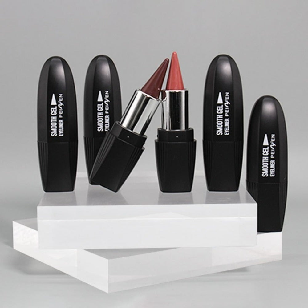 Waterproof Eyeliner Set 6 Colors Smudge-Proof Transfer-Proof Cream Liner Kit - Long-Lasting All-Day Wear for Eyes & Lips, Black Brown Reddish Brown Shades, Daily Party Makeup Gift for Women