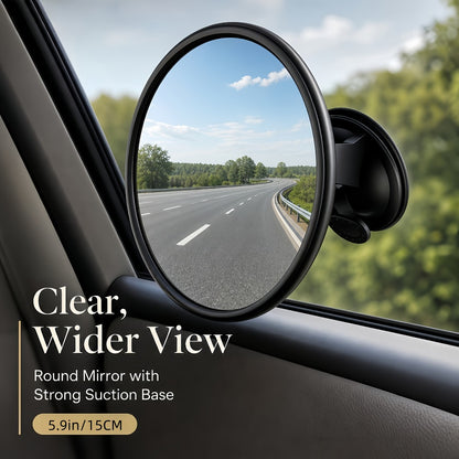 Convex Car Rearview Mirror 360° Rotating - Wide Angle Blind Spot Mirror with Silicone Suction Cup Mount for Cars Trucks SUVs Motorcycles