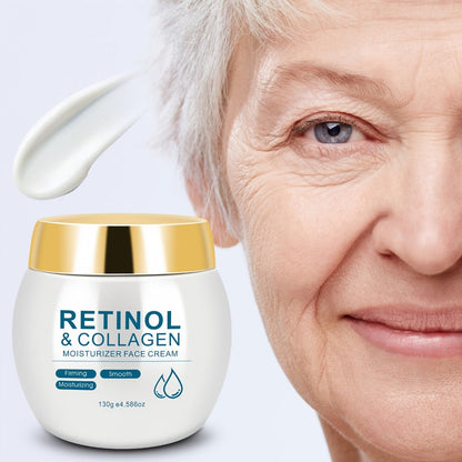 Retinol & Collagen Moisturizer Face Cream with Hyaluronic Acid & Vitamin E, Hydrating Firming Anti-Aging Day & Night Cream for All Skin Types, Hypoallergenic Neck & Face Moisturizer – 130g