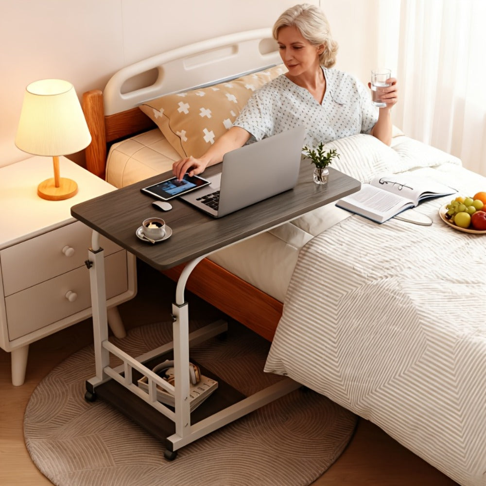 Bedside Table with Wheels Adjustable Height – Multi-Style Nursing Care Table for Elderly & Patients | Single & 3-Tier Rolling Overbed Dining Table, Home Medical Convalescent Furniture, 13 Styles