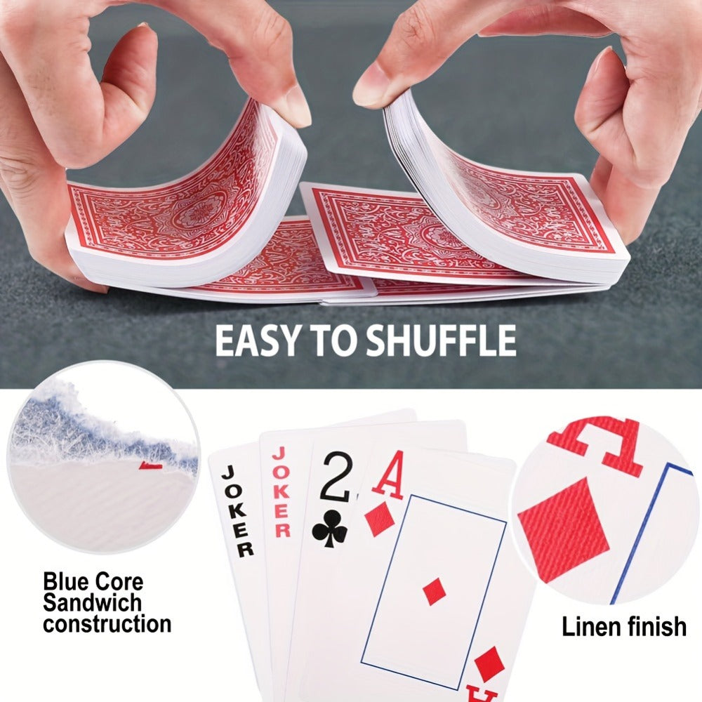 Jumbo Index Playing Cards 12 Decks (6 Red & 6 Black) – Large Print Poker Size Card Set for Texas Hold'em Blackjack Euchre Bridge Family Game Night Party & Senior Players
