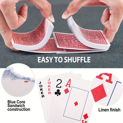 Jumbo Index Playing Cards 12 Decks (6 Red & 6 Black) – Large Print Poker Size Card Set for Texas Hold'em Blackjack Euchre Bridge Family Game Night Party & Senior Players