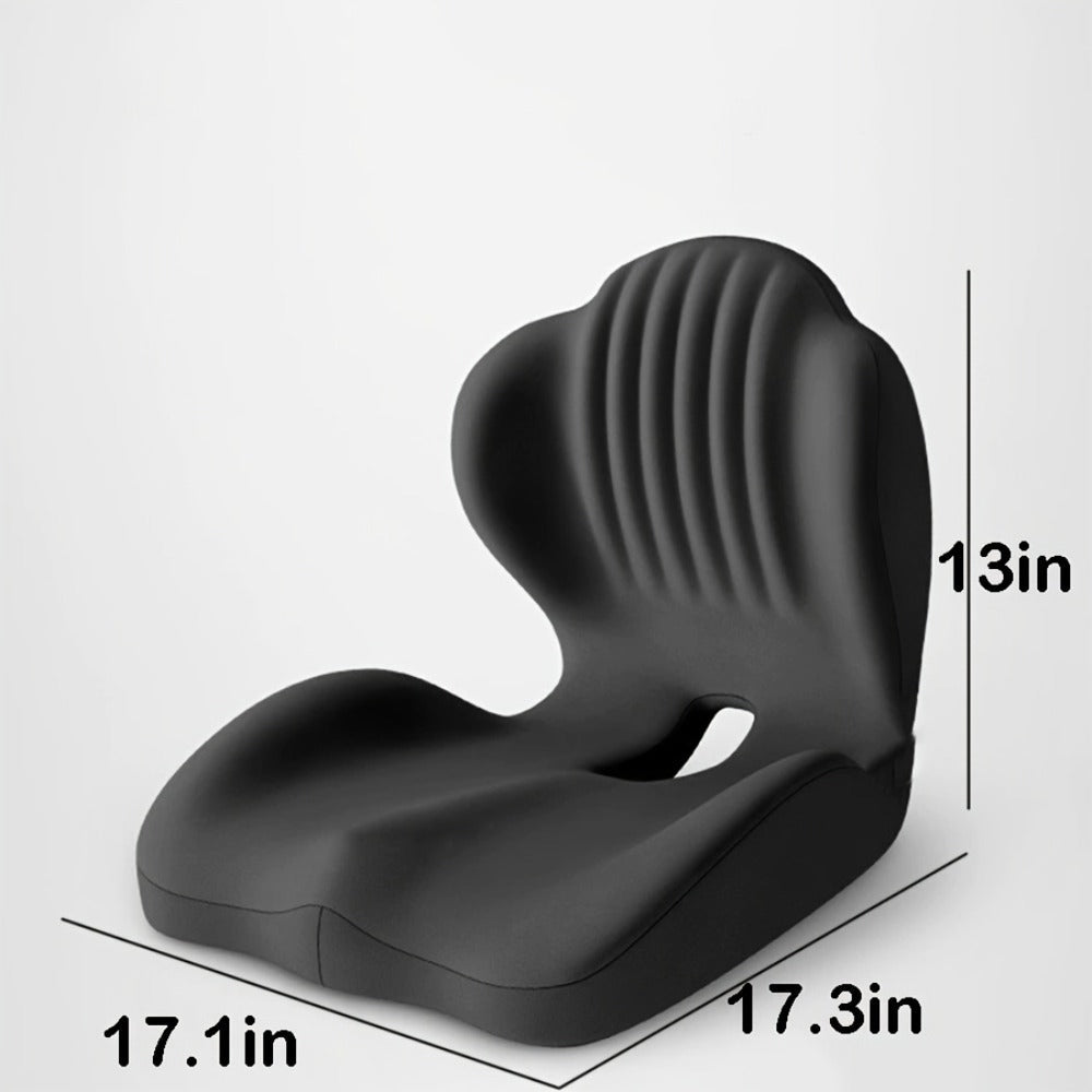 Hip & Lumbar Support Seat Cushion Ergonomic Memory Foam – Breathable High-Density Back Support Pillow for Office Chair, Car Seat & Long Sitting, Daily Use or Gift