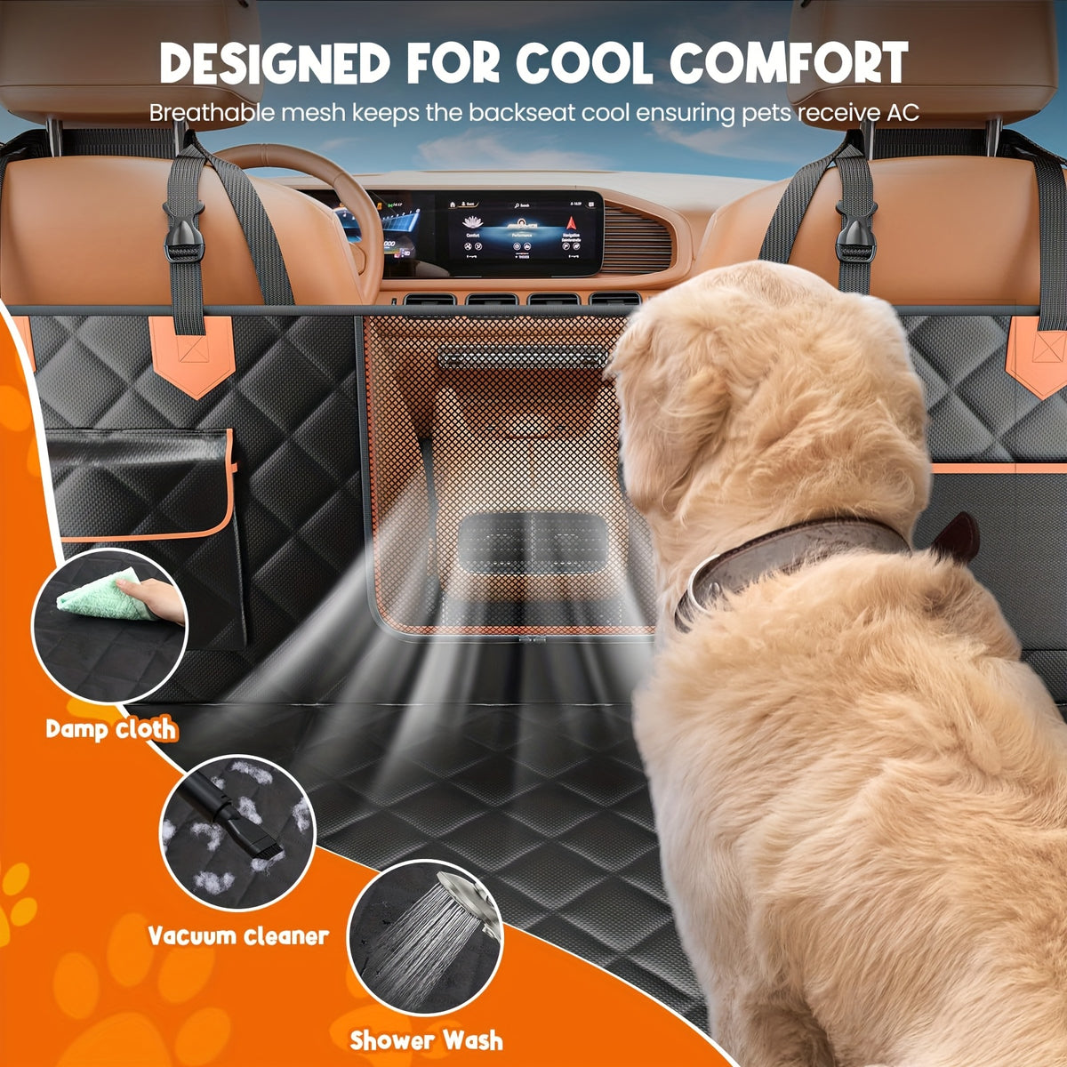 [Customer Favorite] 600 LBS Luxury Dog Car Back Seat Extender, Dog Car Seat Cover, Camping Air Mattress, Hammock Travel Bed, Non Inflatable Car Bed Mattress for Car SUV Truck (Black)suitable for Cars/SUVs/trucks - Easy to Install, Machine Washable